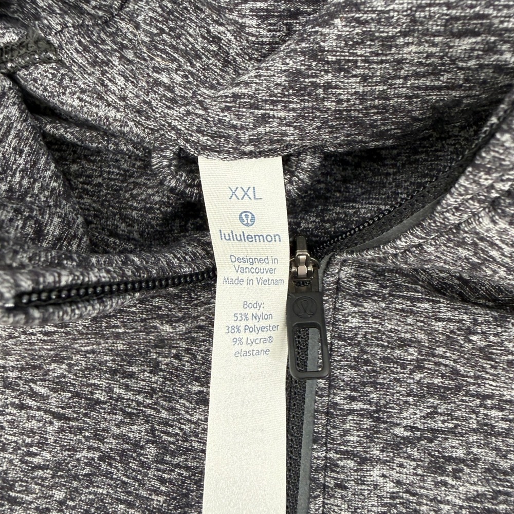 Lululemon Mens XXL Heathered Grey Space Dye Half Zip Hoodie Pullover Activewear - Picture 2 of 9